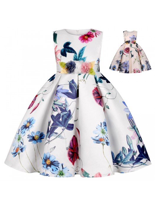 Vestito Bambina Cerimonia Girl Summer Flower Special Occasion Dress DGZF013C